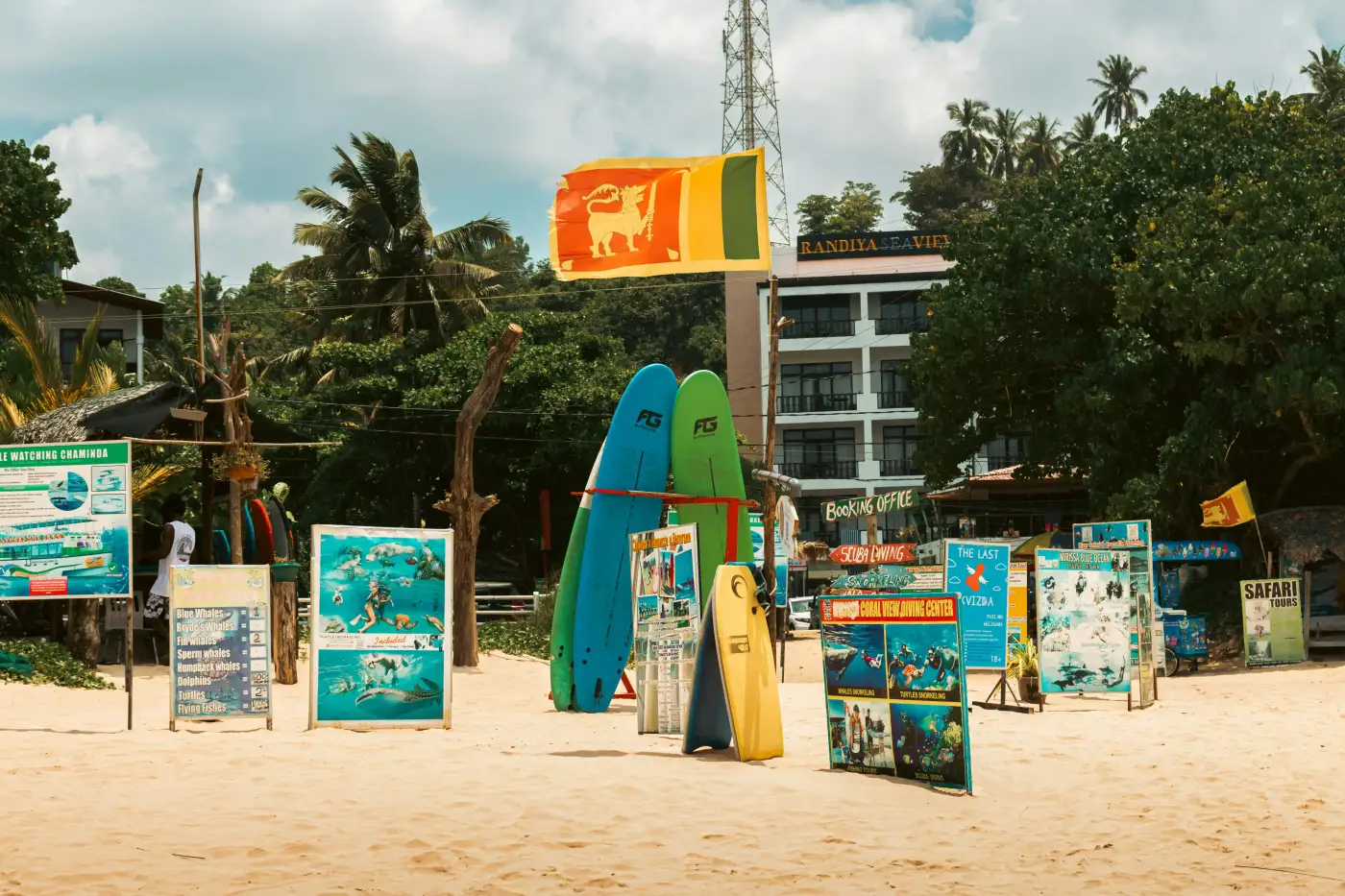 Weligama and Mirissa beach route in southern Sri Lanka